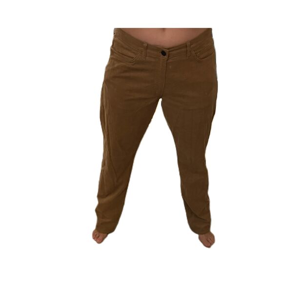NEW Theory Brown Corduroy Pleat Ankle Length Regular Pants...